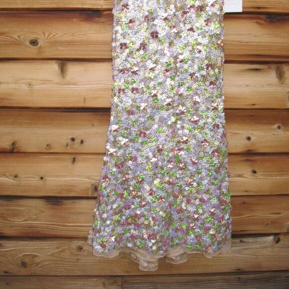 MAC DUGGAL 6153 Multicolor Sleeveless Floral Paillette Embellished Mesh Gown - Picture 10 of 14